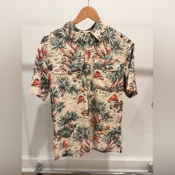 Faherty Other - Faherty Men's Tropical Print Shirt - Red and Green on Cream Sport Fishing